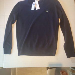 NWT  Lacoste V Neck Merino Wool Sweater - Men's